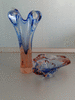 набор ваза и пепельница чешское стекло
