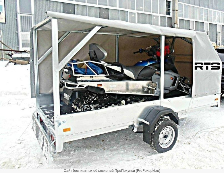 Перевозка снегоходов и квадроциклов на прицепе