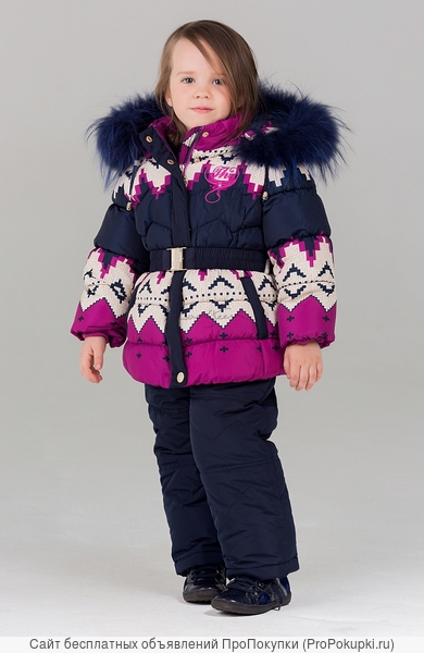 Bilemi Зимний костюм на девочку био-пух 316586 молочный | малиновый