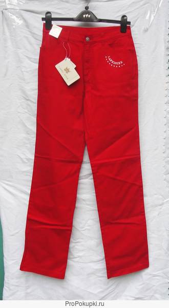 Брюки женские (джинсы) красного цвета