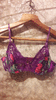 Бюстгалтер фиолетовый с цветочным рисунком