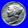 Редкий, серебряный дайм США 1942 года